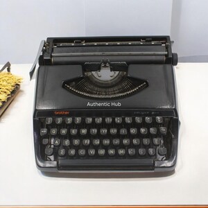Máquina de escribir portátil, máquina de escribir manual, máquina de escribir de trabajo, máquina de escribir de oficina, decoración vintage, Brother duluxe 220 negra, comprar en línea