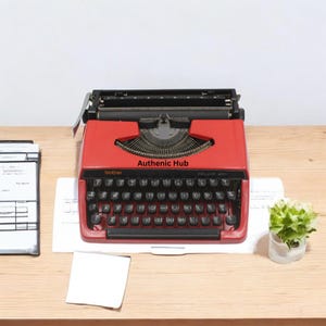 Máquina de escribir portátil, regalo de inauguración, Brother Duluxe 220 roja. ¡Compra en línea ahora!