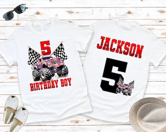 Personalized Monster Truck Name Shirt For Family Birthday Custom Kids Monster truck Shirt with Name Monster truck lover Gift Toddler Gift