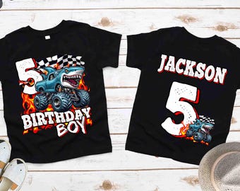Personalized Monster Truck Name Shirt For Birthday Custom Kids Monster truck Shirt with Name Monster Megalodon Legendary Car Birthday Shirt