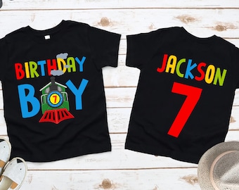 Train Birthday T-Shirt | Birthday Boy Birthday Shirt | Locomotive Birthday | Kids Birthday Shirt | Birthday Boy Shirt | Custom Name Shirt
