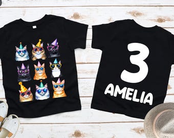 Cat Birthday Shirts, Family Cat Birthday T-Shirt, 1st Birthday, Cat Birthday Pawty, Calico, Orange Cat, Siamese, Cat Theme Birthday Party