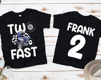 Motocross Two Fast 2nd Birthday Shirt | Motocross Birthday Shirt | 2nd Birthday T-Shirt | Two Fast Birthday Shirt | Motorcycle Birthday