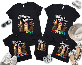 Cat Birthday Shirt Cute Cat Birthday TShirt Are You Kitten Me Birthday T-Shirts Girls Birthday Kitten Cat Birthday Party Outfit Kid Birthday