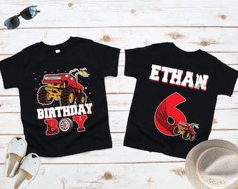 Monster Truck Birthday Shirt, Birthday Boy Monster Truck Shirt, Family Birthday Truck Shirt, Custom Monster Truck Birthday Shirt, Truck Bday