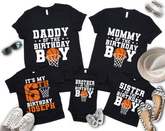 Birthday Boy Shirt Custom Name Age Basketball Birthday Party Tee Shirts, Kids Basketball Shirt, Basketball Number Tee, Basketball Boy Tshirt