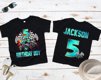 Monster Truck birthday Shirt, Car Birthday T-shirt, Custom Boy birthday shirt, Toddler Birthday Shirt, Monster trucks Shirt, Family Matching