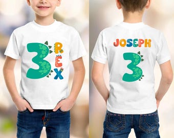 Three Rex Birthday Shirt, 3rd Dinosaur Birthday Tee, Dino Birthday Boy outfit, Three Rex Shirt, Dinosaurs Them Birthday Party outfit
