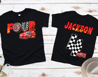 Need Four Speed Kids Birthday Shirt, Racecar Birthday Shirt, Racing Birthday Shirt, Birthday Gift, Fast Four Birthday Tee, Custom Name & Age