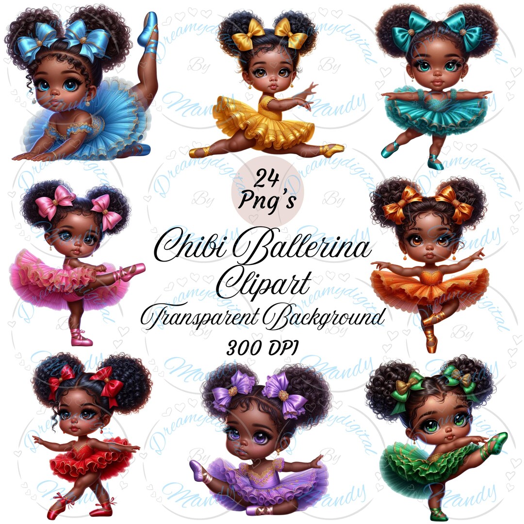 24 Chibi Ballerina Clipart , Ballet Girl Nursery Decor, Ballet Clipart ...