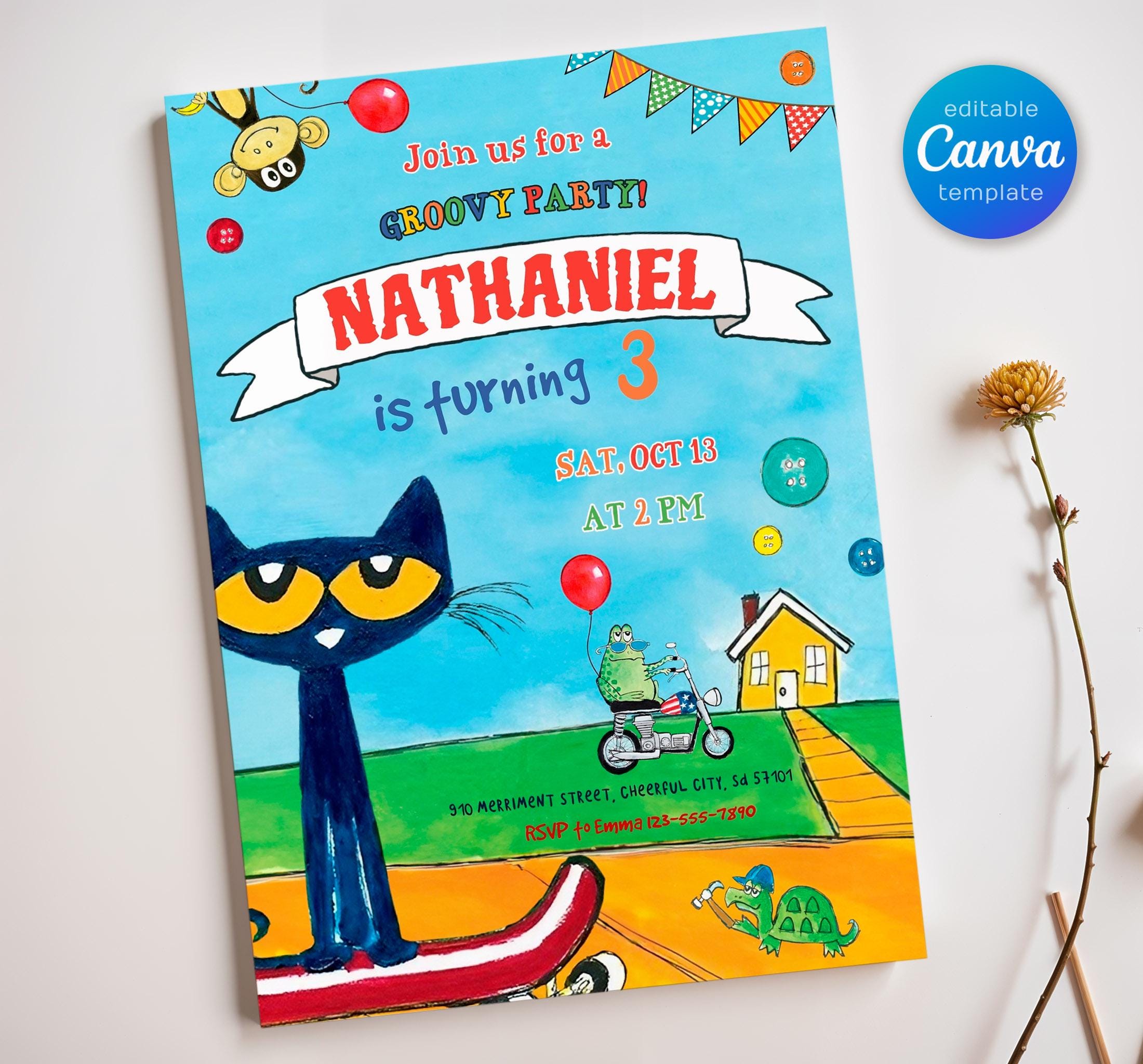 Pete el gato invita - Etsy México, image size:2200x2048