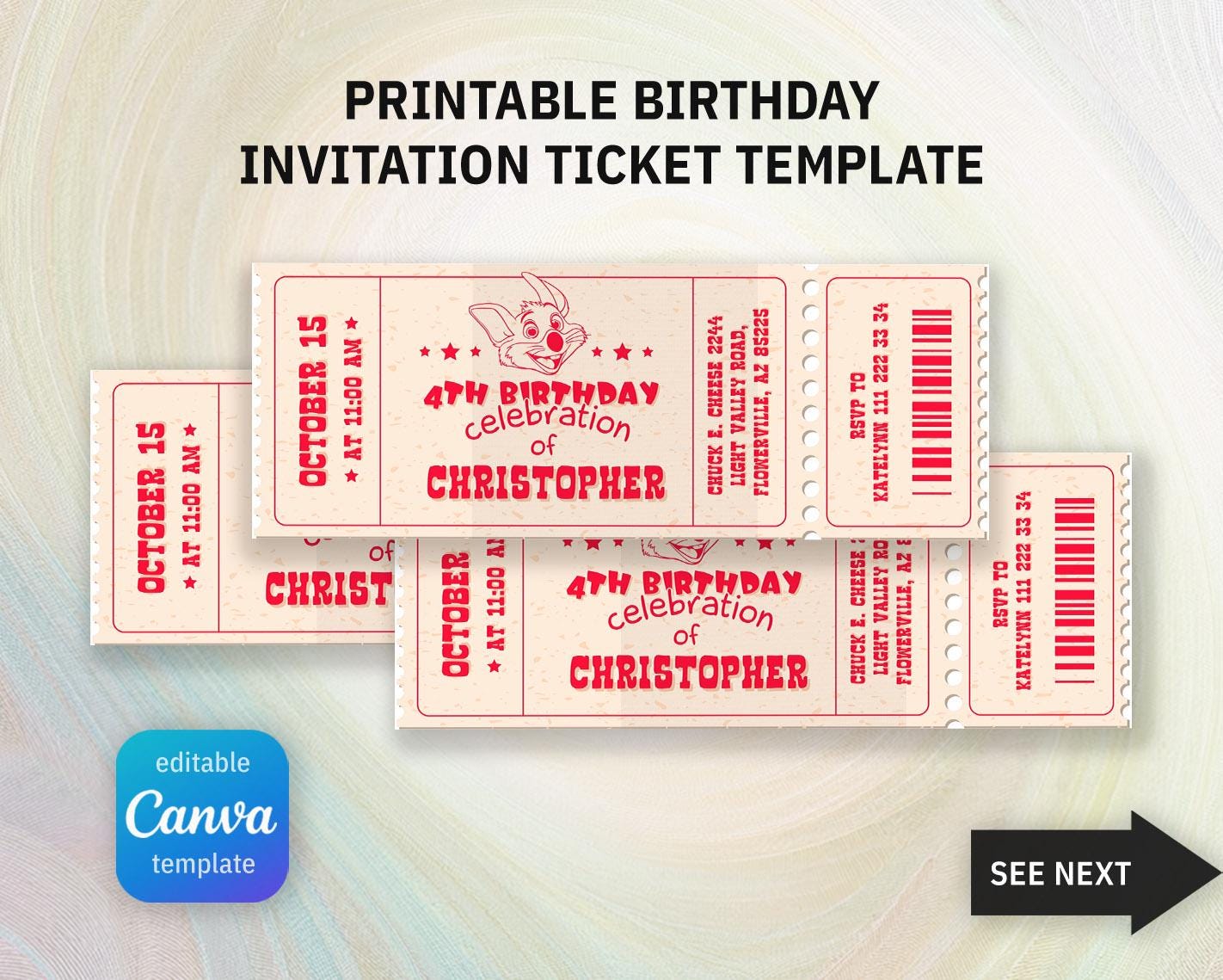 Chuck e cheese tickets - Etsy 日本