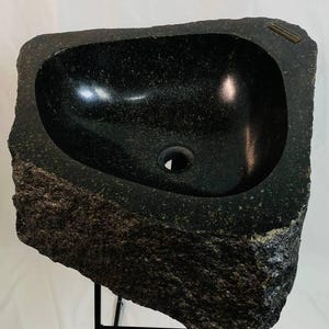 Granite Sink,  Natural Stone Basin with Polished Surface, Ideal for Kitchen or Bathroom,  Easy to Maintain -  Easy to Install, Modern Design