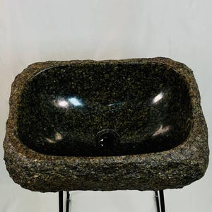 Maslavke Granite Sink – Bath Decor, Natural Design, Deep Basin for Kitchen or Bathroom, Stylish and Functional, High-Quality Natural Stone