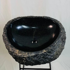 Lavabo de granito: lavabo de piedra natural para baño, lavabo artesanal, diseño exclusivo de granito, lavabo elegante y duradero para cocina