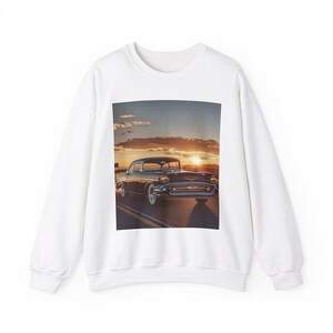 Vintage American Classic Car Sweatshirt, Retro Auto Enthusiast Gift, Streetwear Jumper, Cozy Pullover, Unisex Sweater for Men and Women