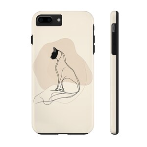 Minimalist Animal Line Art Phone Case, Cute Animal Drawing, Simple Design, Protective Phone Case, Tough Phone Cover, Slim Fit Phone Skin