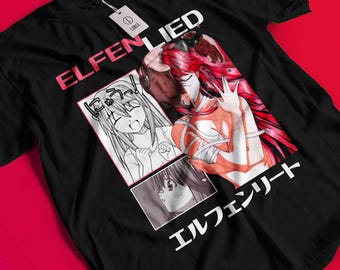 ユニセックスエルフェンリートルーシーアニメTシャツ、にゅう、楓
