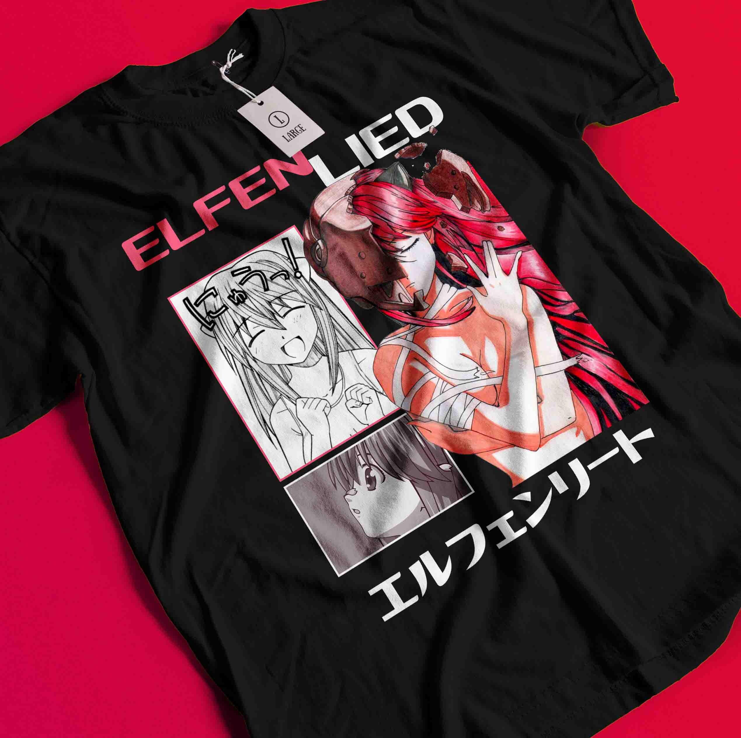 Elfen Lied エルフェンリート Tシャツ 黒 ブラック XL 貴重 S8646058b893c4e2097358790aebb8