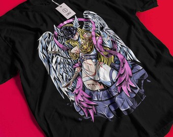 Camiseta de anime estilo fuego / Ropa urbana / Estilo japonés / Unisex / Camiseta manga 100 % algodón