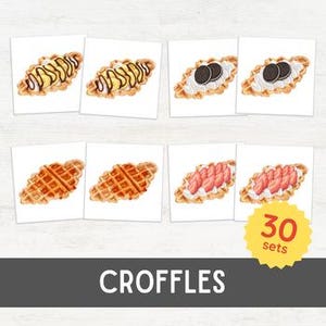30 CROFFLES Picture Matching Puzzles | Memory Games Toddler Activity Resources | Matching Game for Visual Skills | Montessori Inspired