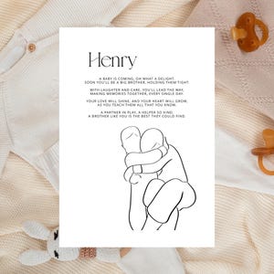 Carta de recuerdo para un hermano mayor, vas a ser hermano mayor, viene un bebé en camino, carta especial para un hermano mayor, abrazos de hermano