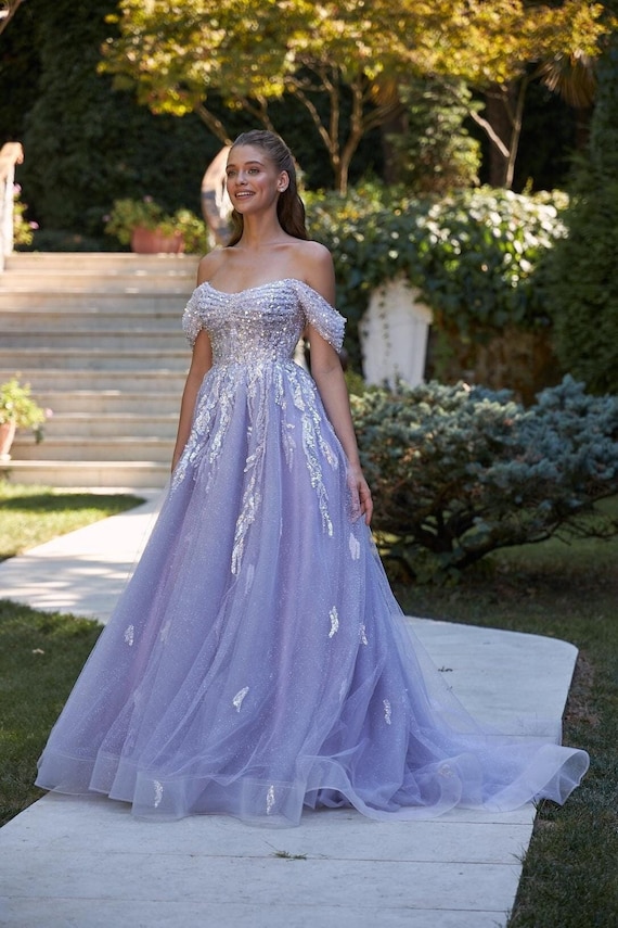 Buy Lilac Lace Engagement Gown  Handmade Corset Bridal Dress Online in  India - Etsy