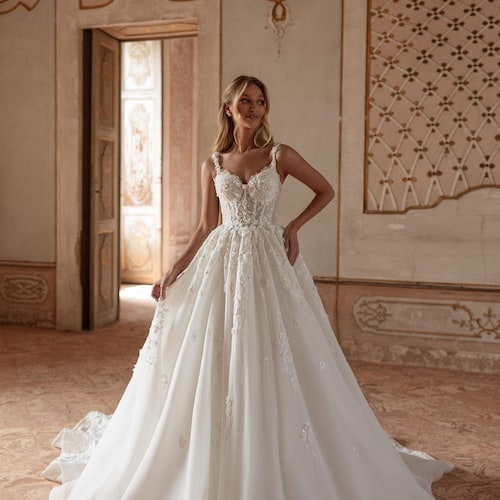 elegant princess wedding dresses Elegant Princess Off-the-shoulder A-line Ball Gown Wedding Dress With Long Sleeves
