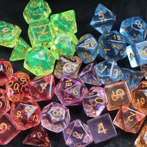 Transparent Acrylic DND Dice, Eco-friendly Lab Grow Colorful Acrylic Dice Set, Durable COC Table Top Gift For Loved one