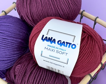 Hilo de lana merino suave Lana Gatto Maxi - Grosor Aran Worsted