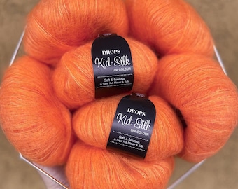 DROPS Kid-Silk Yarn – Mohair Silk Blend, Lace Weight