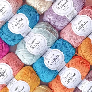 Cotton Yarn DROPS Safran – Sport Weight | Amigurumi, Baby Clothes & Summer Knits | 100% Egyptian soft cotton for knitting and crochet