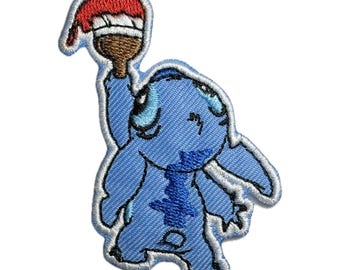Stitch Iron On Patch, Cartoon Character Embroidered Applique