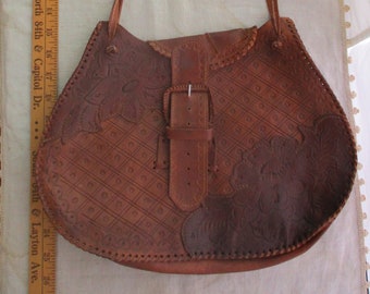 Tex-Mex hand tooled leather handbag