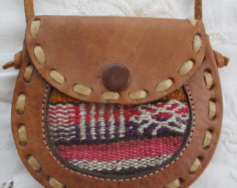 Peruvian leather coin purse