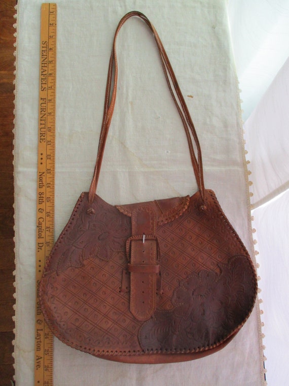 Tex-Mex hand tooled leather handbag