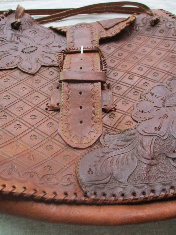 Tex-Mex hand tooled leather handbag - image 3