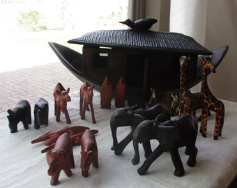 Noah's Ark ~ African handmade wooden ark