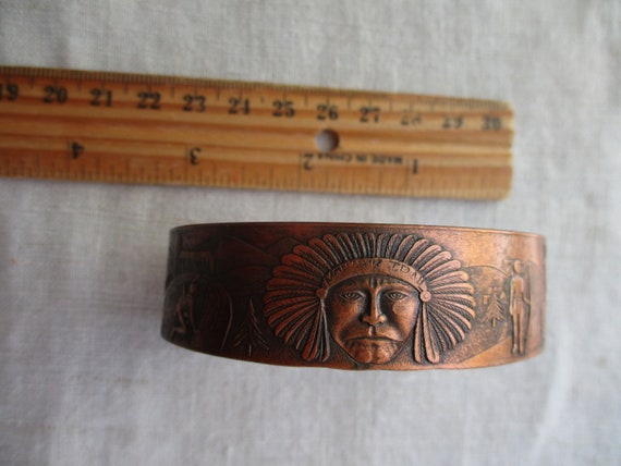 solid copper wrist cuff bracelet - image 1