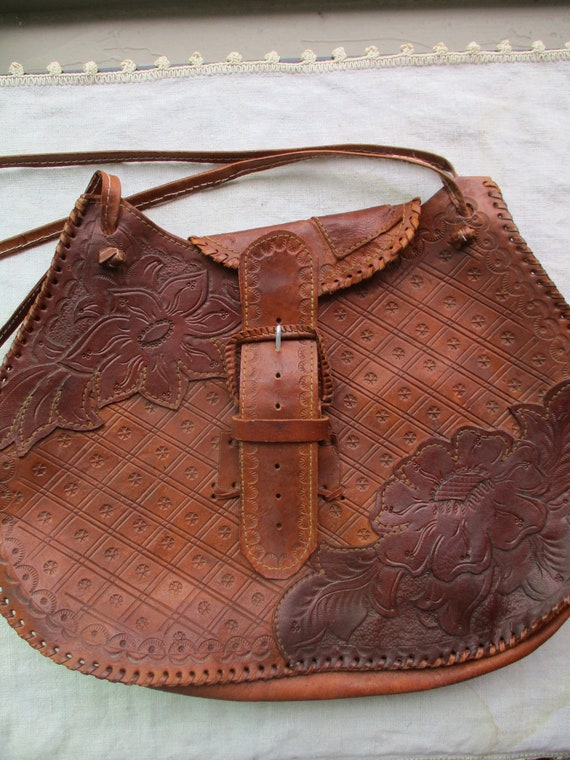 Tex-Mex hand tooled leather handbag - image 2