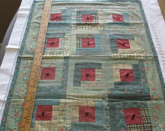 spring table runner, handmade cottage country table quilt