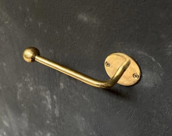 Unlacquered Brass Toilet Paper Holder – Handmade Wall Mounted Gold Tissue Roll Holder