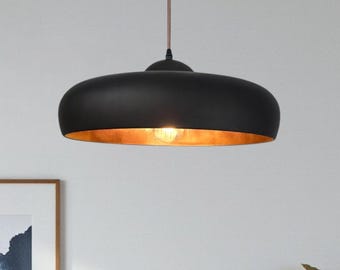 ZPBSJ Industriële Hanglamp - Zwart Metaal Met Kristal Verstelbaar Voor Keuken 1266854