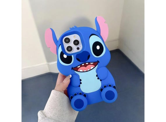 Stitch Lilo Phone Case, Soft Silicone iPhone Cover with Kickstand, Cute Cartoon Design Case, Gift for Best Friend