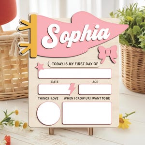 Personalized First Day Of School Sign, Reusable Back To School Sign For Photos, School Board, 1st Day Of School Sign, Dry Erase School Sign