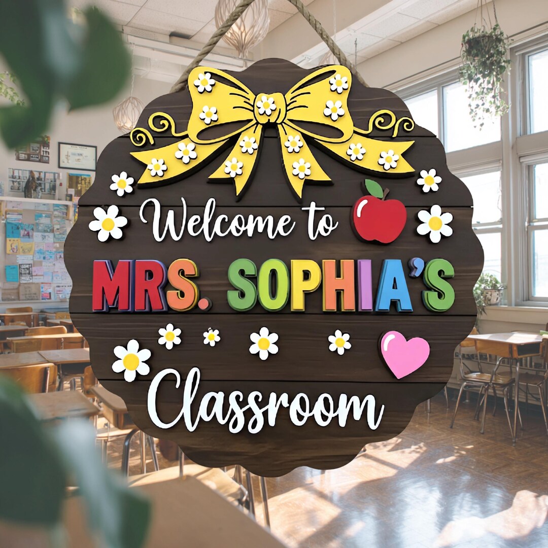 Personalized Teacher Gifts, Teacher Door Sign, Welcome Classroom Sign ...
