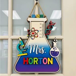 Custom 3D Science Teacher Name Sign, Personalized Science Classroom Decor, Teacher Door Hanger,Teacher Door Sign,Back To School,Teacher Gift