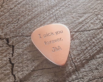 Copper guitar pick - playable for 7th anniversary - copper anniversary