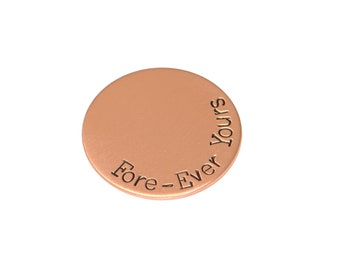 copper golf ball marker with pun -- Fore-Ever Yours - non magnetic - copper anniversary - 7th anniversary gift