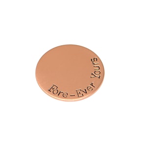 Copper golf ball marker with pun -- Fore-Ever Yours - non magnetic - copper anniversary - 7th anniversary gift